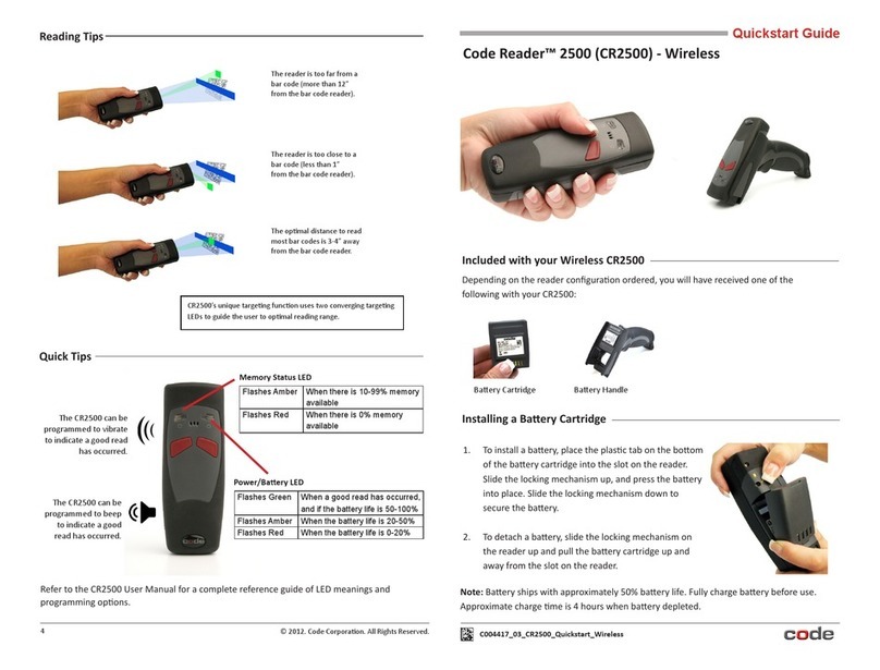 Code Reader 2500 CR2500) User manual