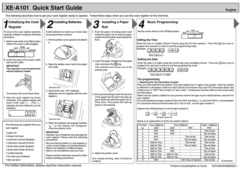 Sharp XE-A101 User manual