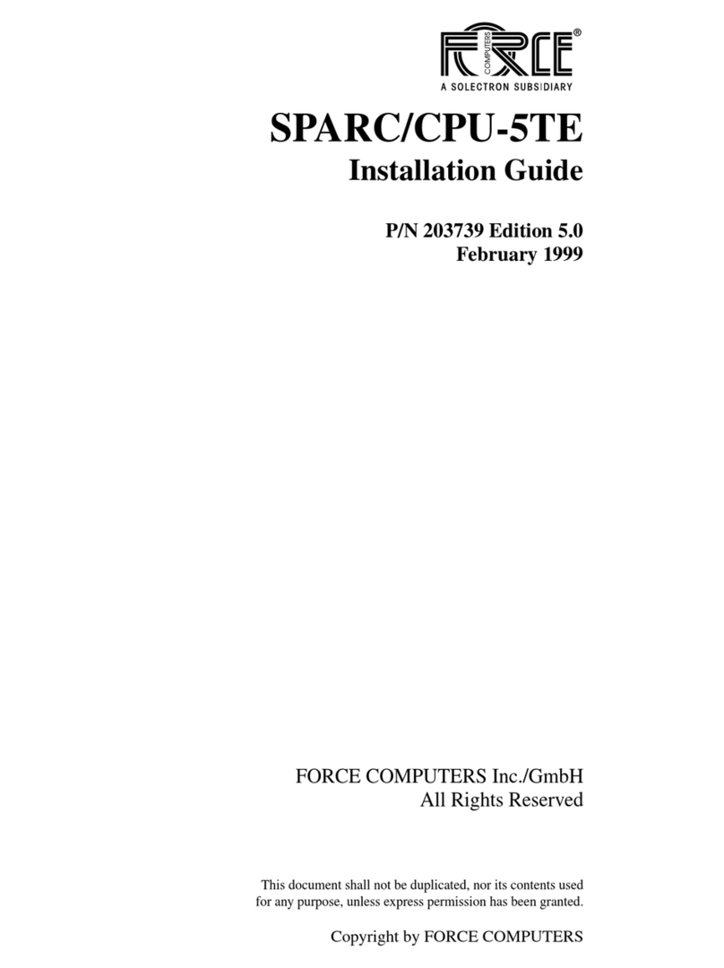 Force Computers SPARC/CPU-5TE User manual Force Computers SPARC/CPU-5TE User manual