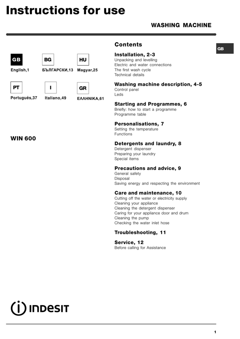 Indesit WIN 600 User manual