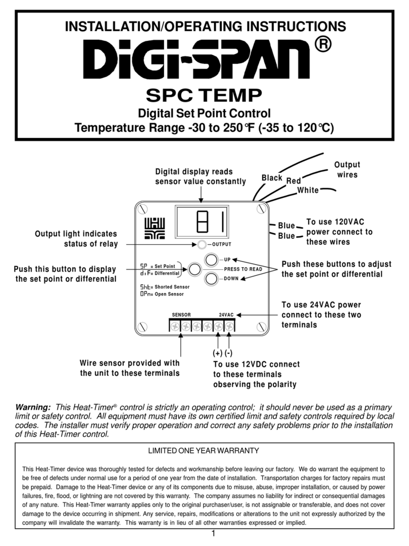 heat-timer Digi-span SPC TEMP Manual