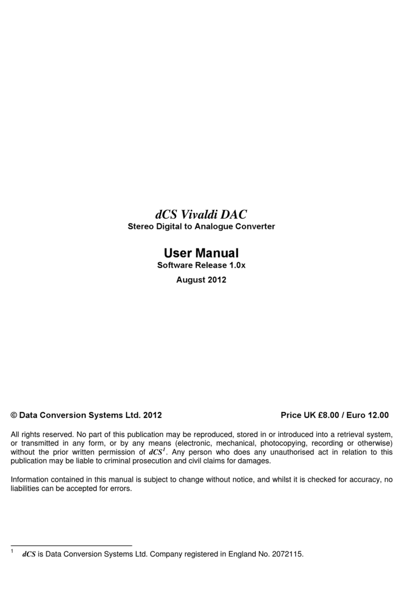 Data Conversion Systems DCS VIVALDI DAC User manual