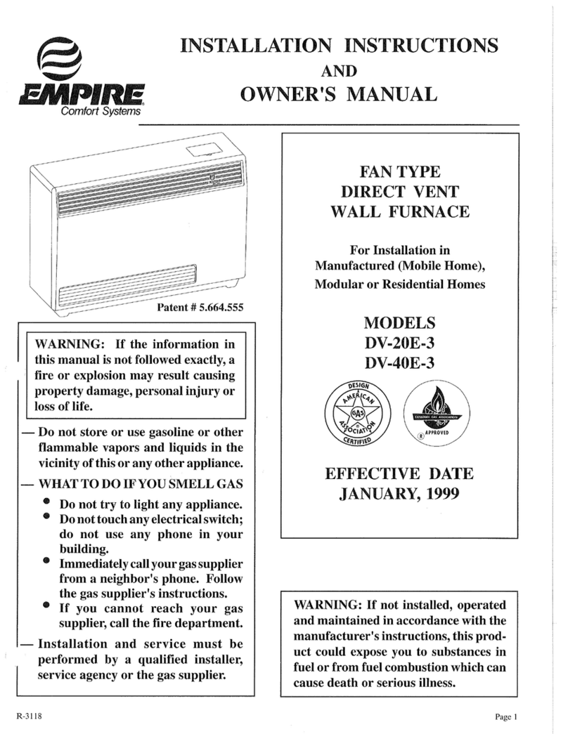 Empire Comfort Systems DV-20E-3 Quick start guide
