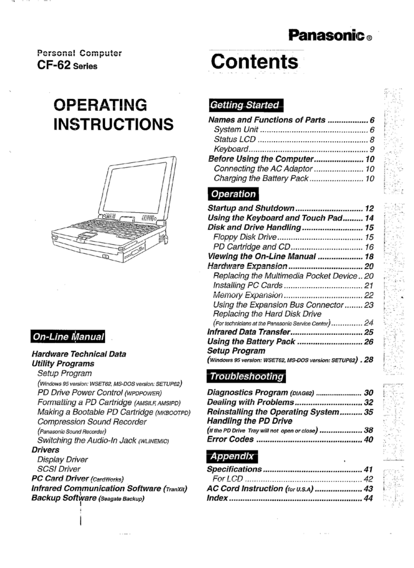 Panasonic CF-62 Series User manual