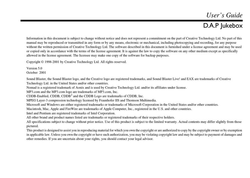 Creative NOMAD JUKEBOX 3 User manual