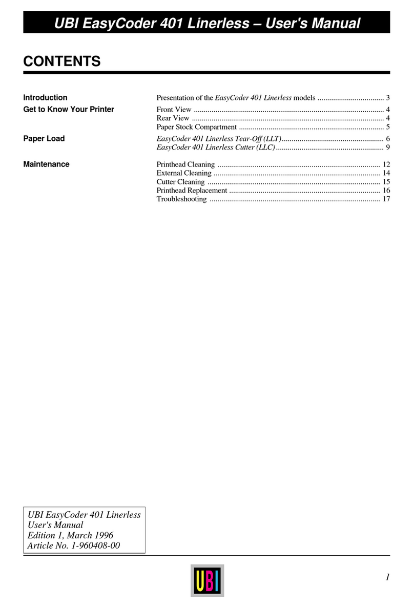 UBI EasyCoder 401 Linerless User manual