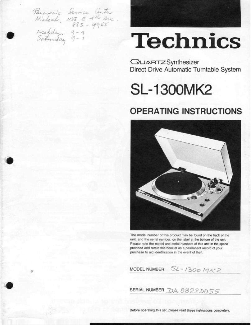 Technics SL-1300MK2 User manual