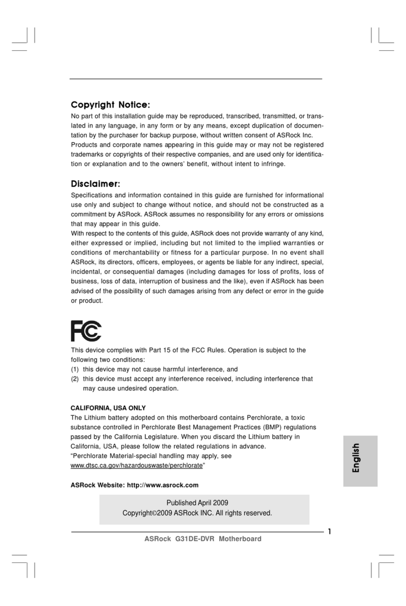 ASROCK G31DE-DVR User manual