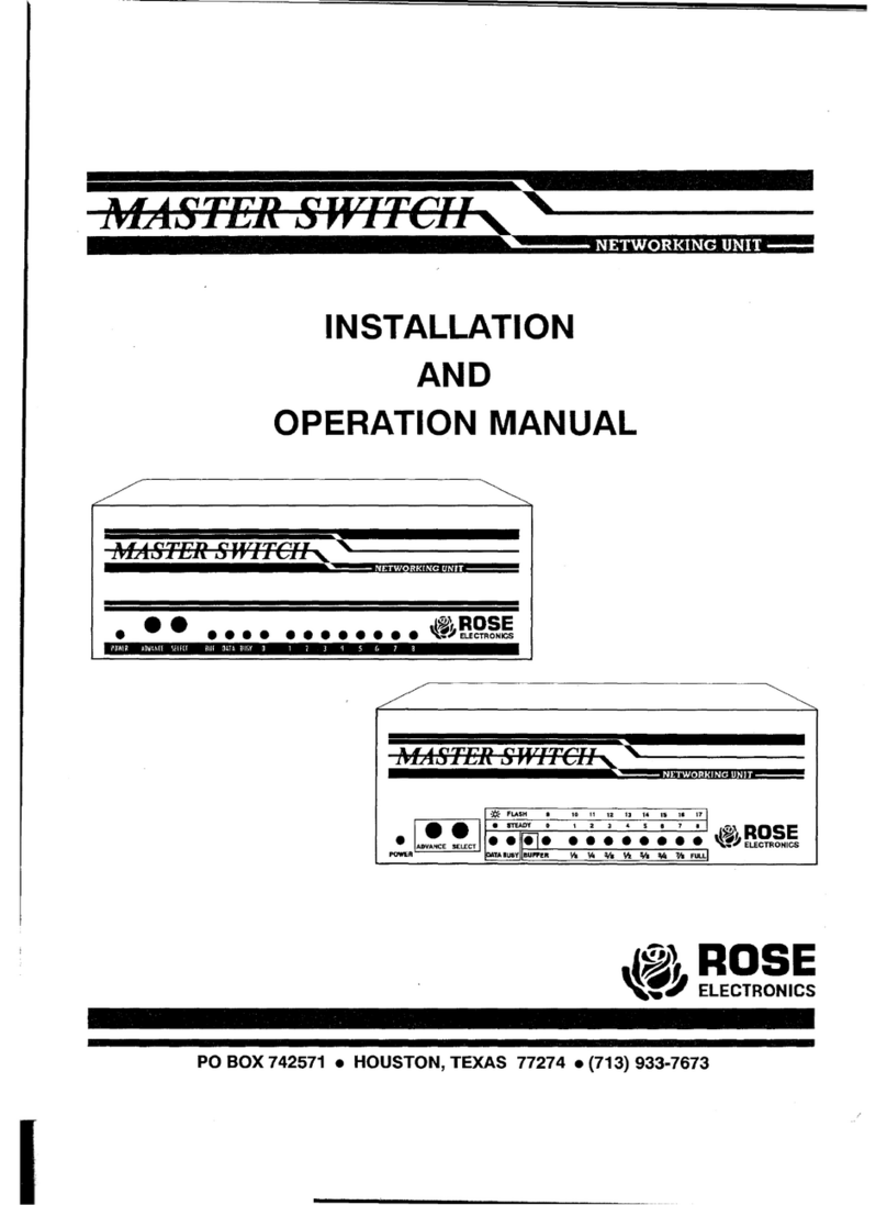 Rose electronics MASTER SWITCH User manual