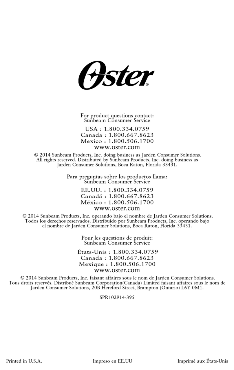 Oster Push Button User manual