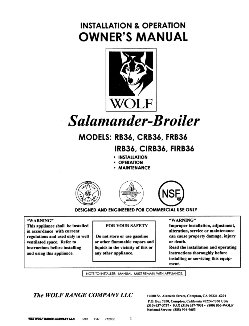 Wolf RB36 User manual