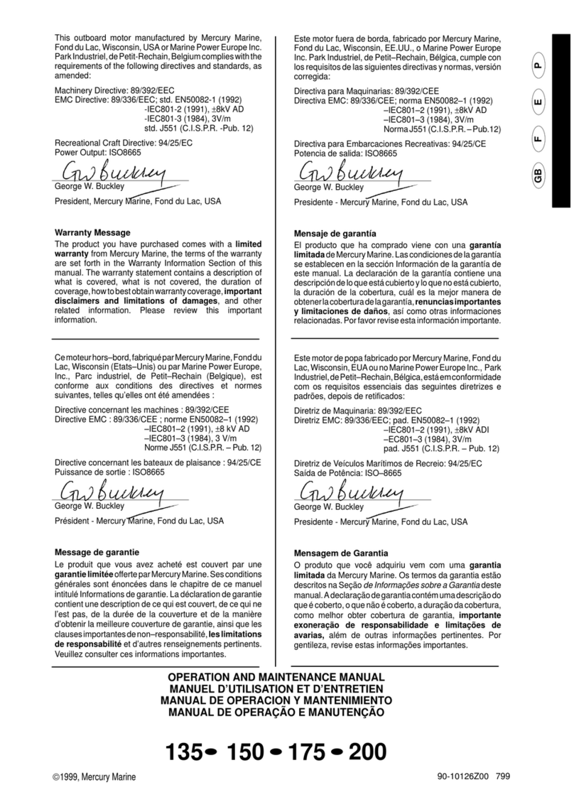 Mercury Optimax 150 User manual