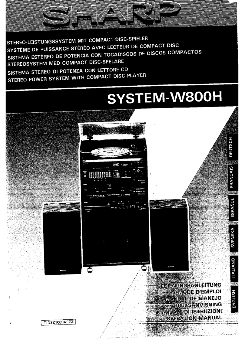 Sharp SYSTEM-W800H User manual