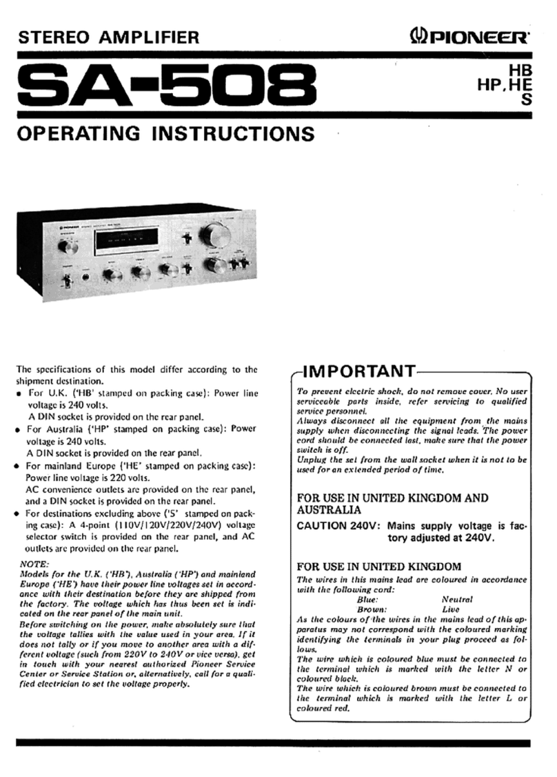 Pioneer SA-508 User manual Pioneer SA-508 User manual
