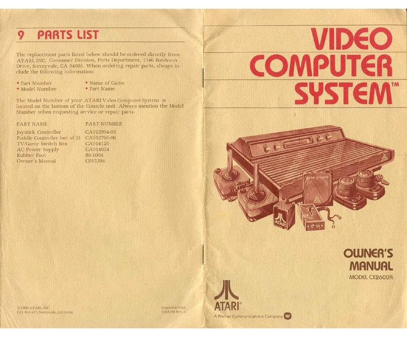 Atari Video Computer System CX2600A User manual