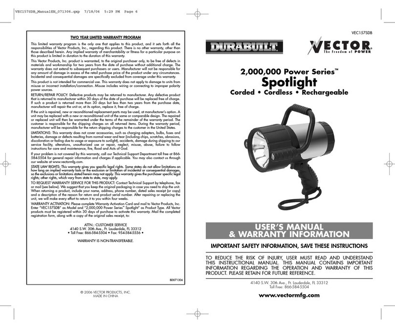 durabuild Vector VEC157SDB Instruction Manual