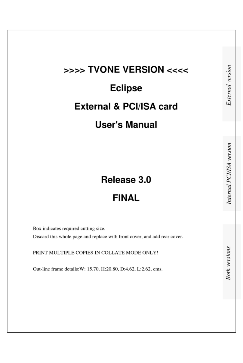 TV One Multimedia Solutions Eclipse User manual