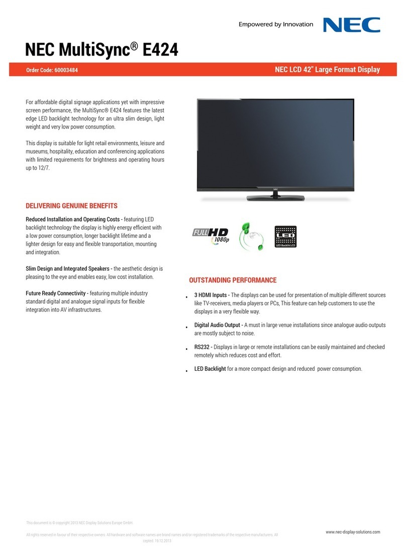NEC MultiSync E424 User manual