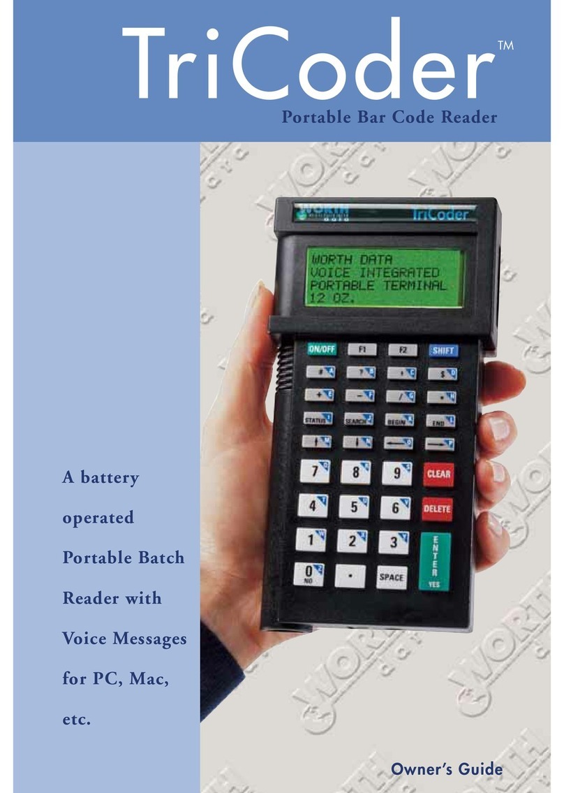 TriCoder Portable Bar Code Reader User manual