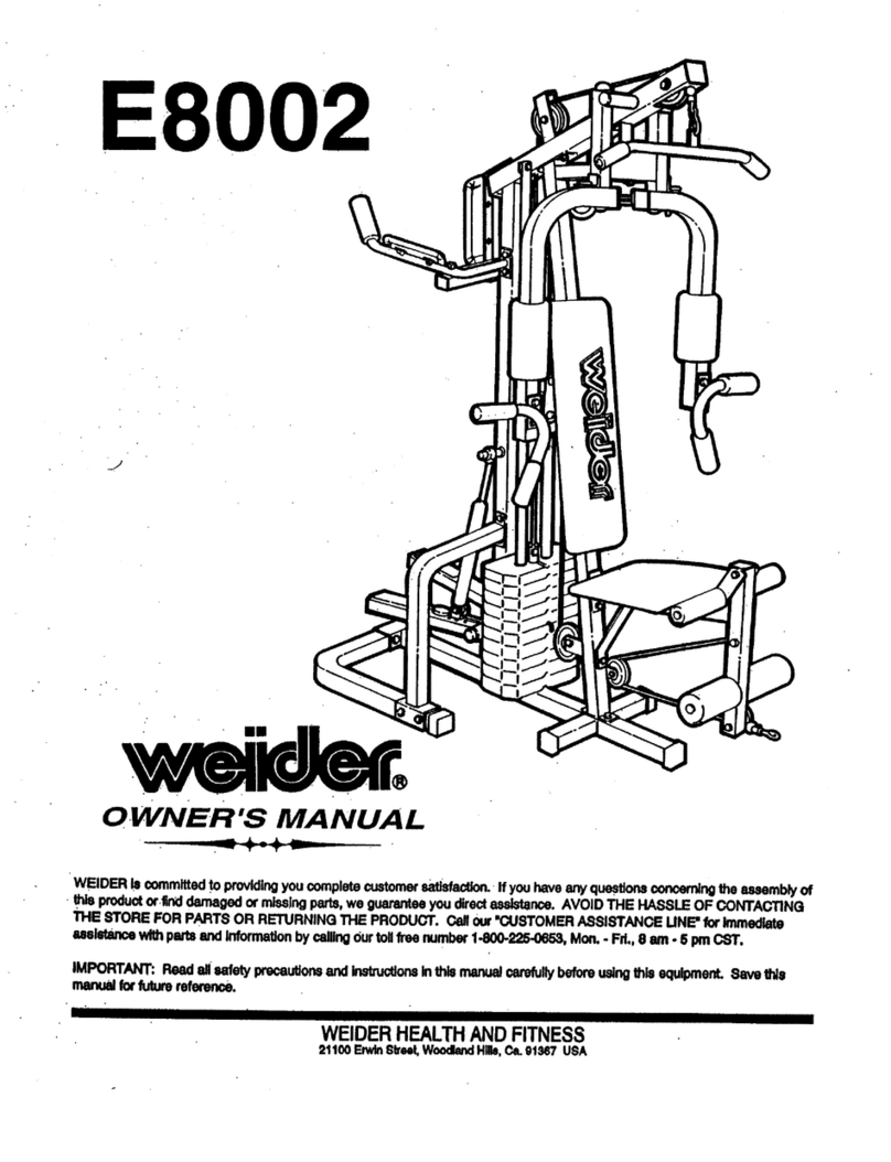 Weider E8002 User manual