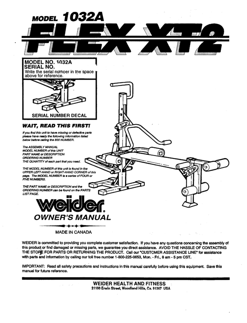 Weider Flex Xt2 Home Gym User manual