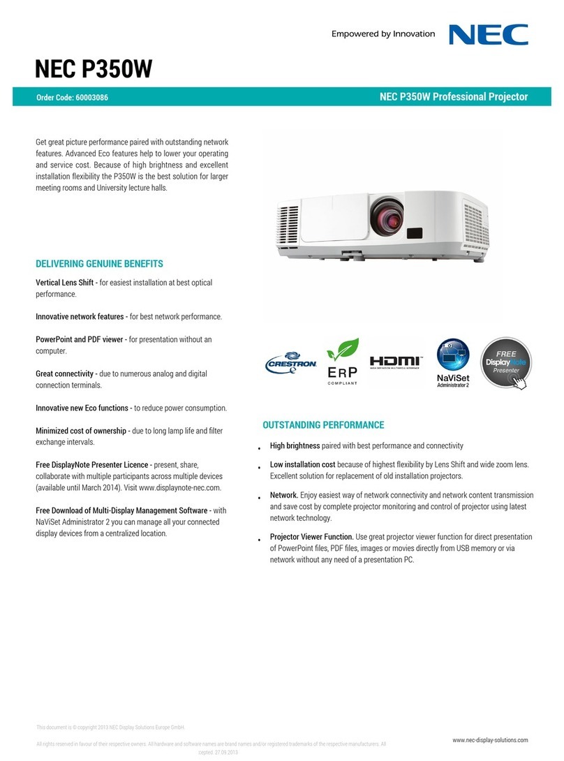 NEC P350W Series User manual