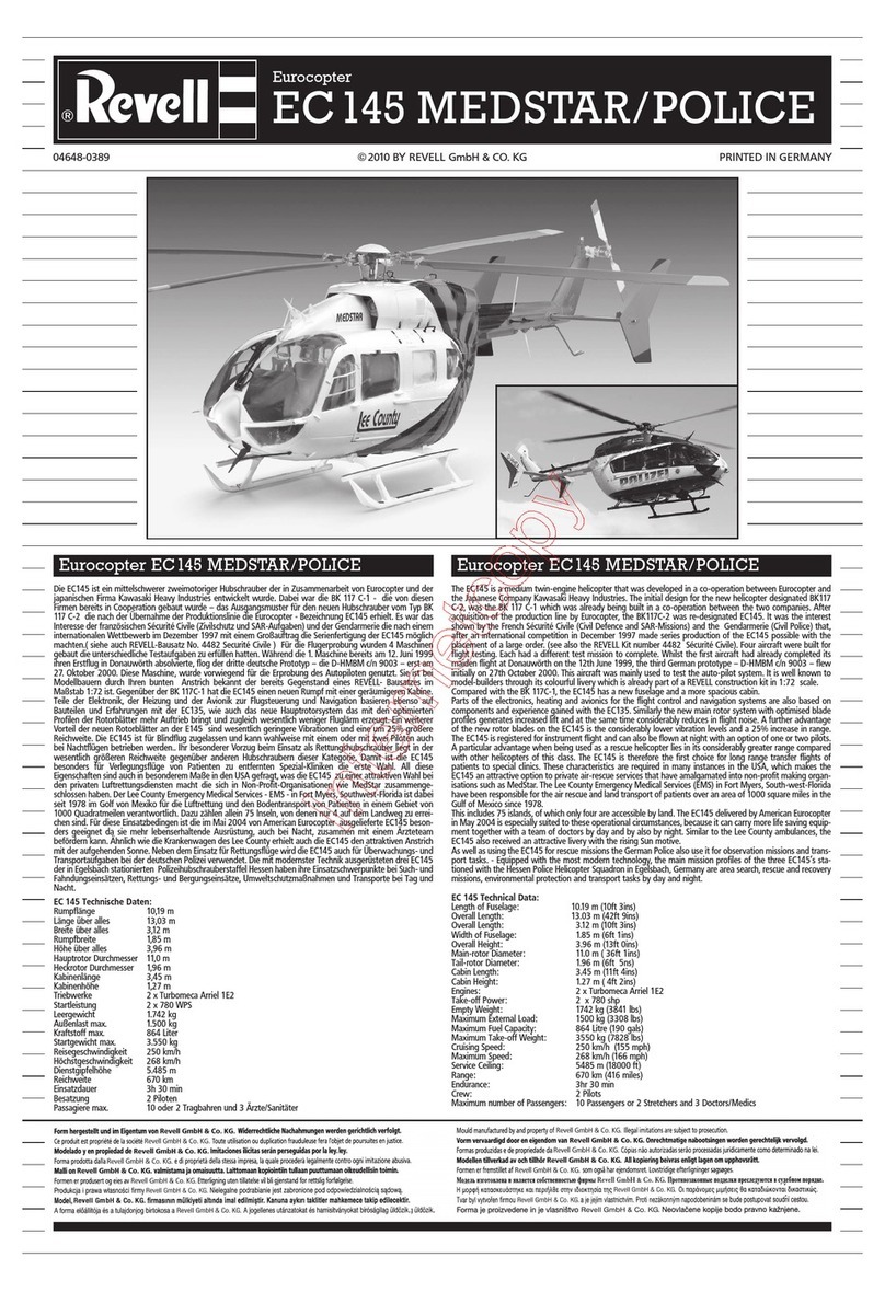 REVELL Eurocopter EC145 MEDSTAR/Police User manual
