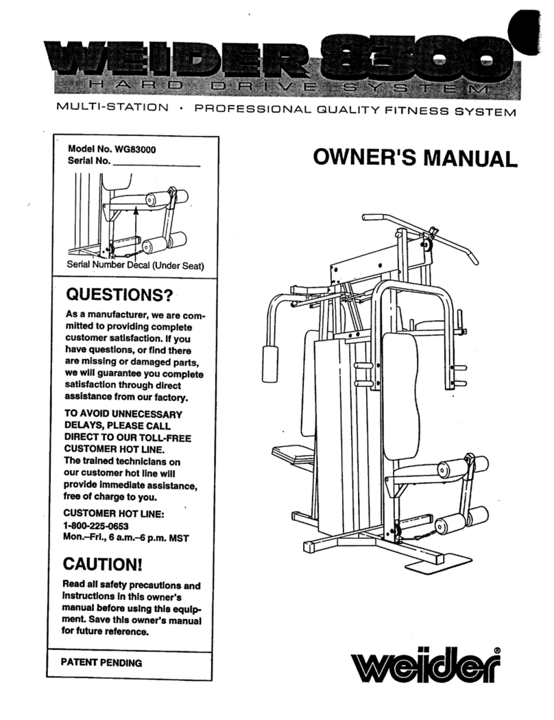 Weider 8300 Hard Drive manual