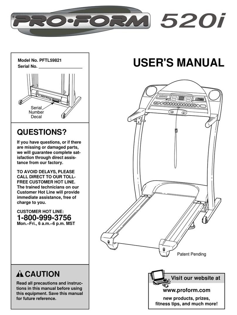 Pro-Form 520i Treadmill User manual