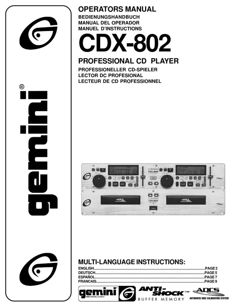 Gemini CDX-802 User manual