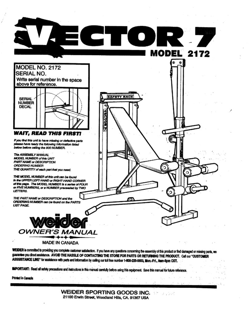 Weider 2172 Vector 7 User manual Weider 2172 Vector 7 User manual