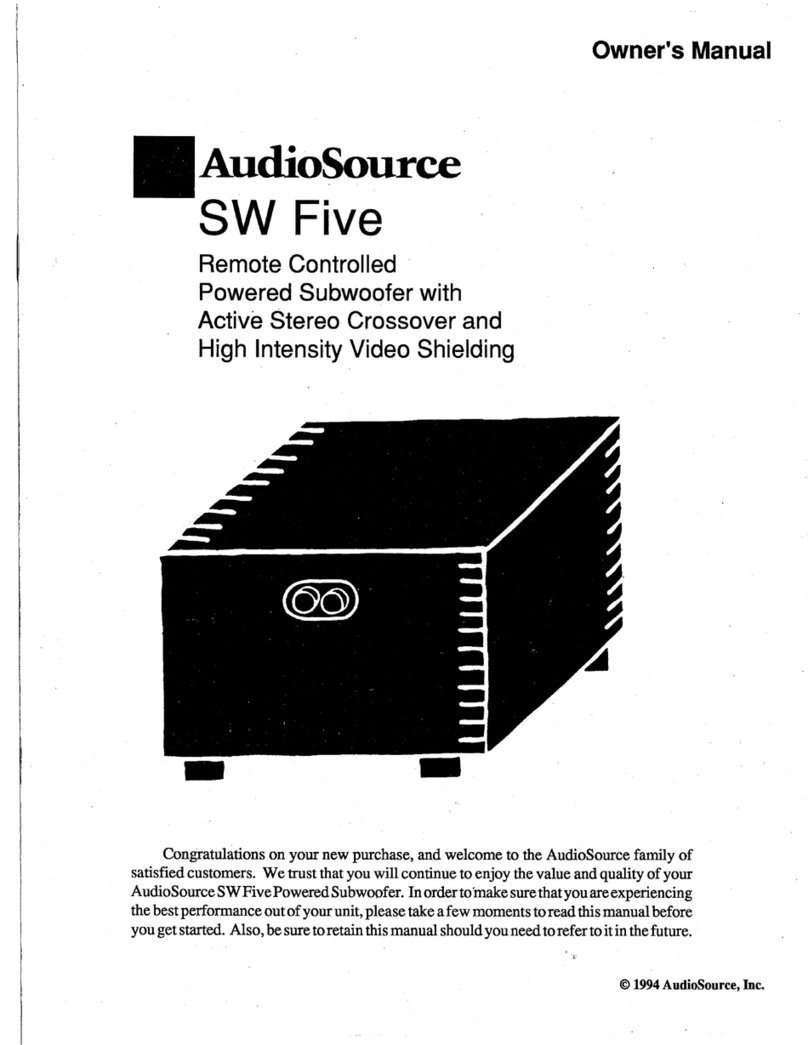 AudioSource SW Five User manual