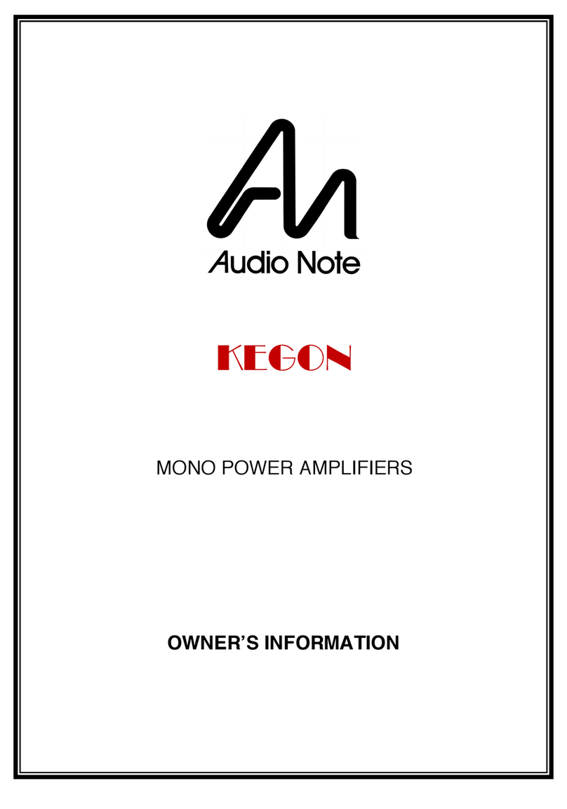 Audio Note Kegon Technical manual