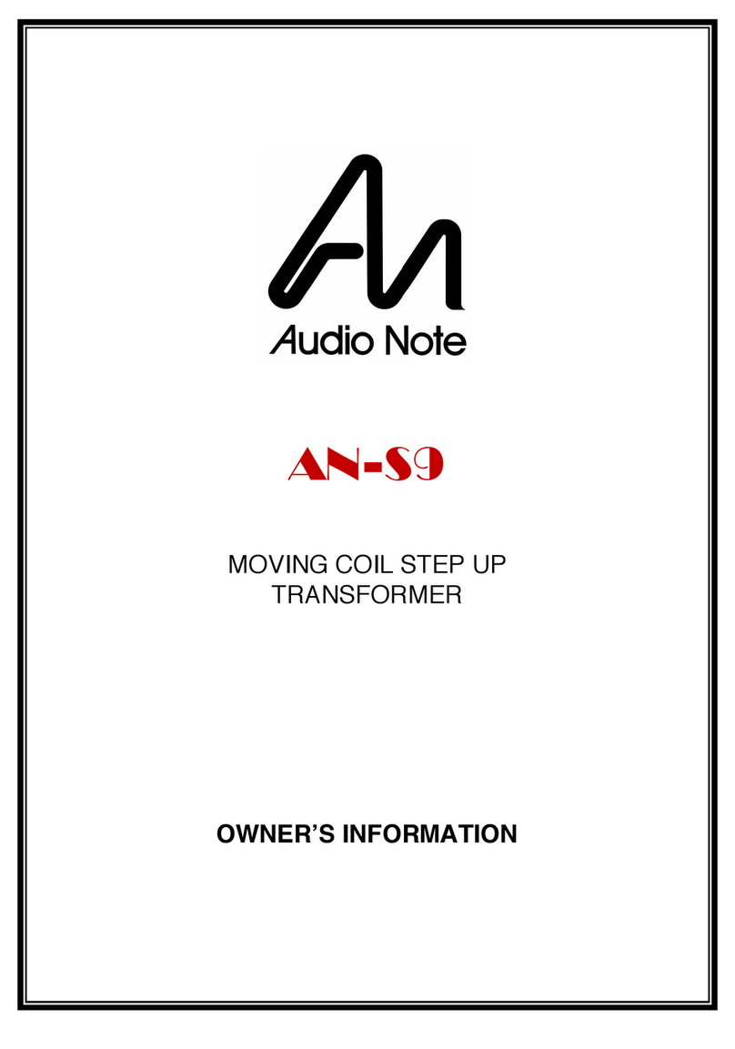 Audio Note AN-S9 Technical manual