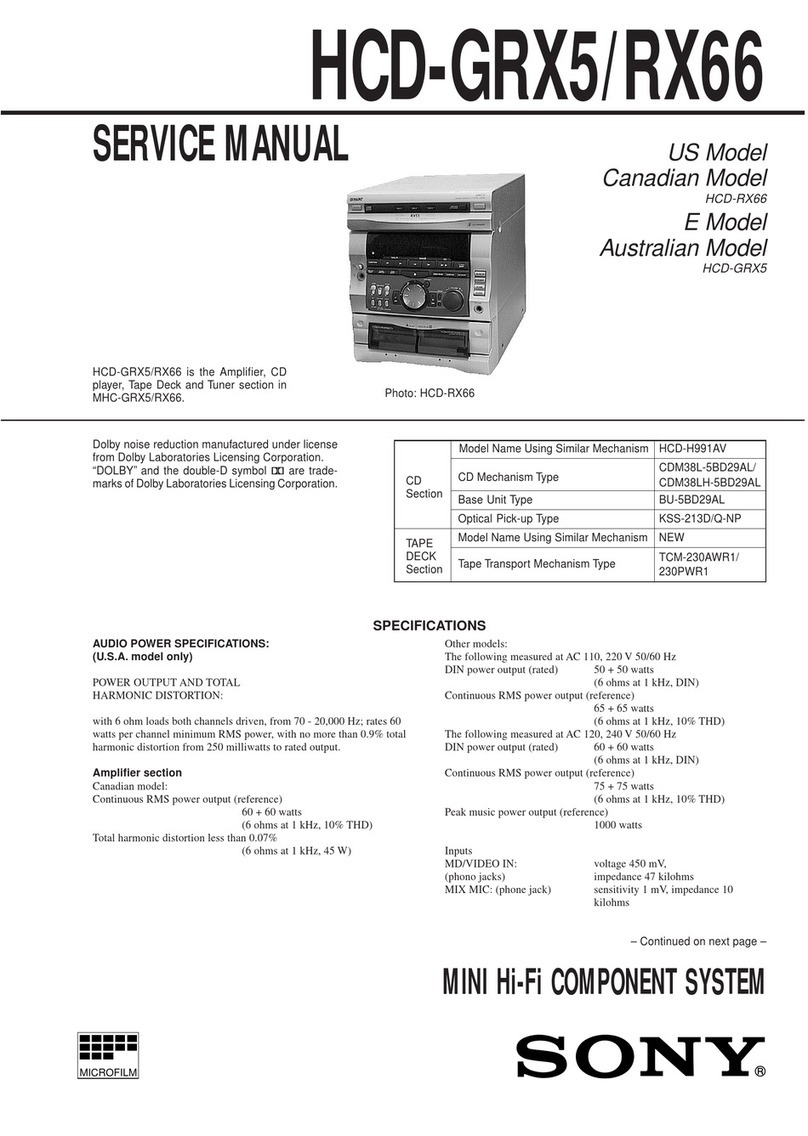 Sony HCD-GRX5 User manual