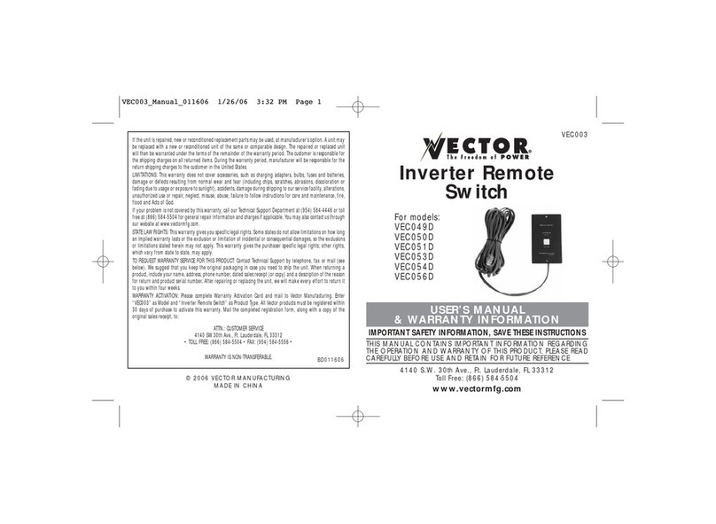 Vector MAXX SST VEC049D Instruction Manual