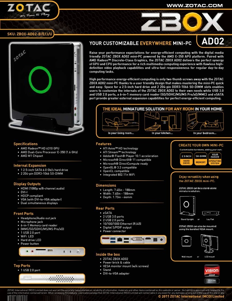 Zotac ZBOX-AD02-B User manual