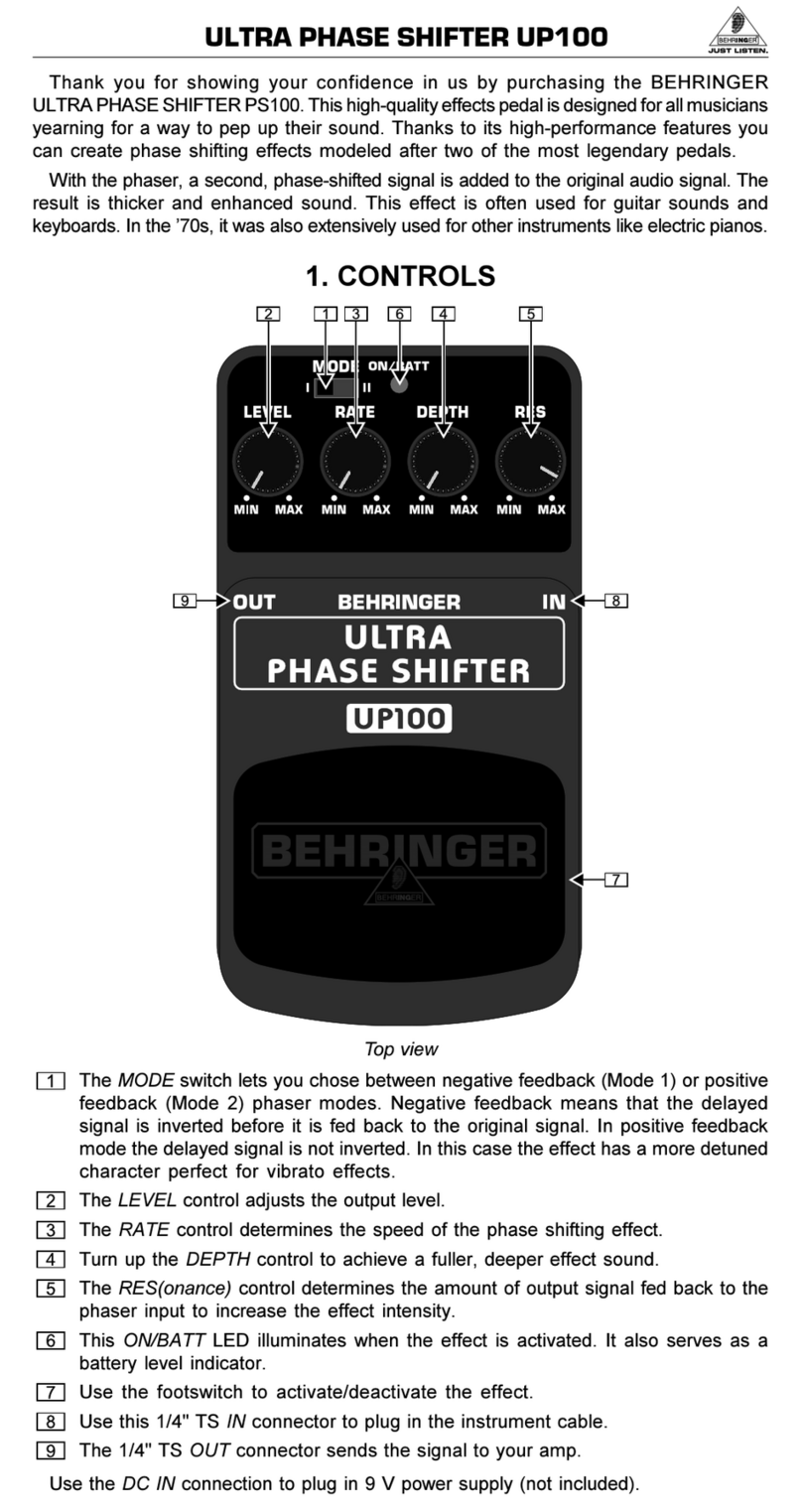 Behringer PS100 Installation guide