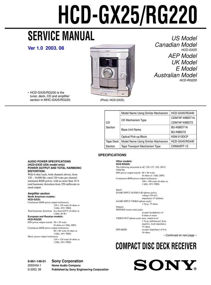 Sony HCD-GX25 - System Components User manual