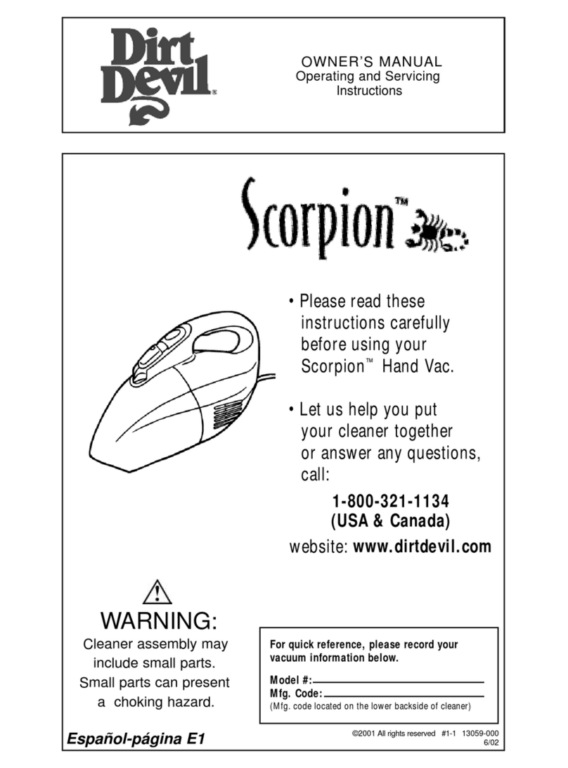 Dirt Devil Scorpion User manual