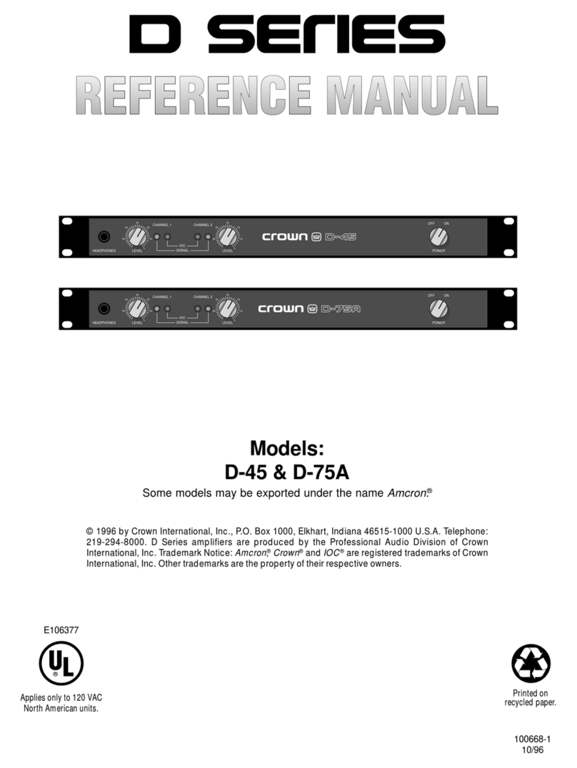 Crown D-45 User manual