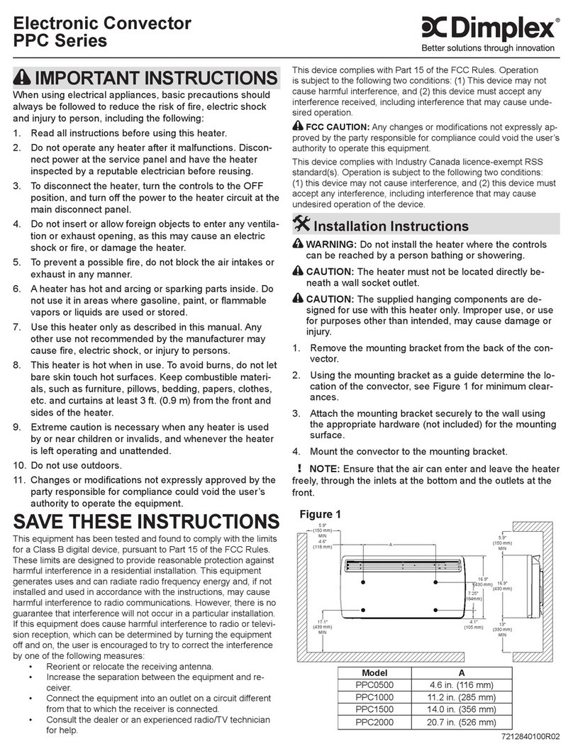 Dimplex PPC0500 Installation instructions manual