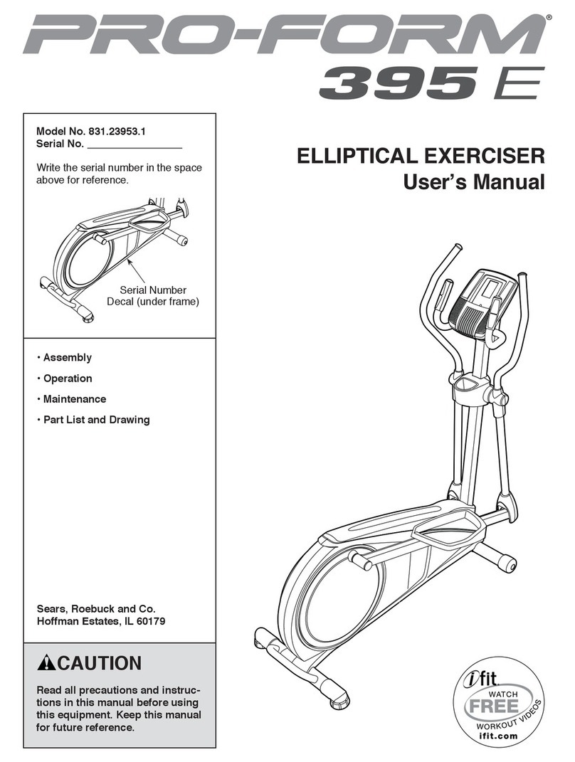 Pro-Form 395E User manual