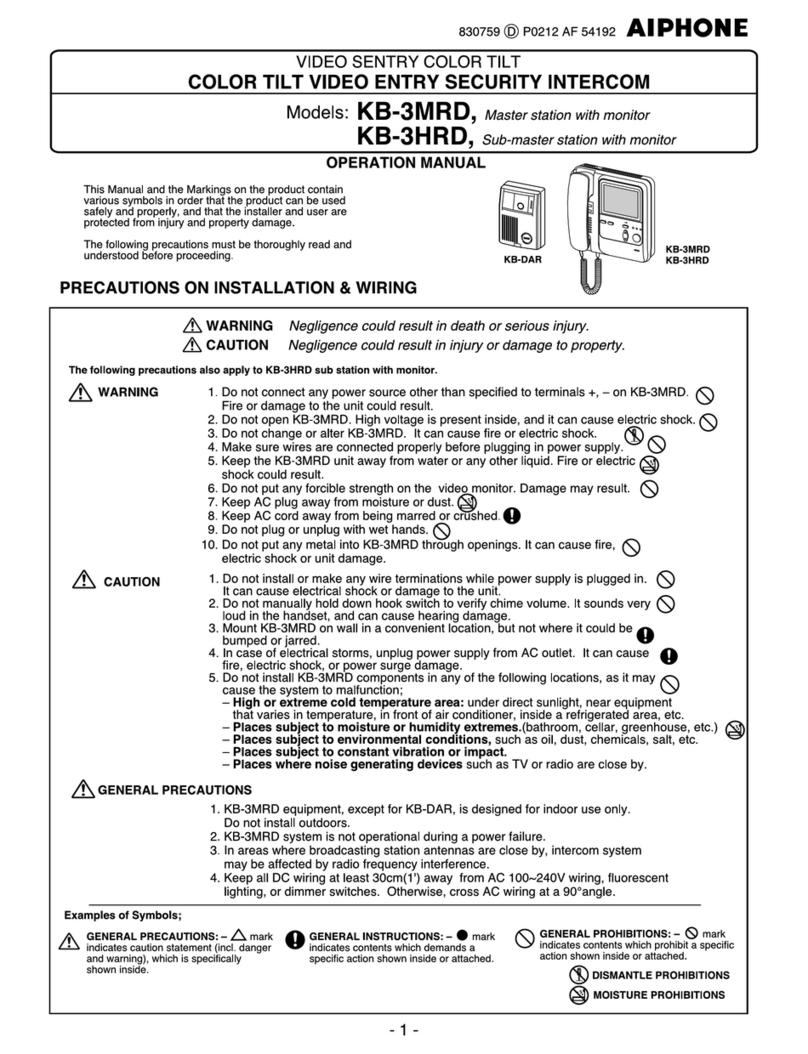 Aiphone KB-3MRD User manual