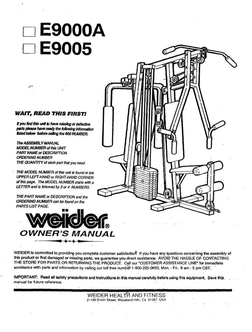 Weider E9005 User manual