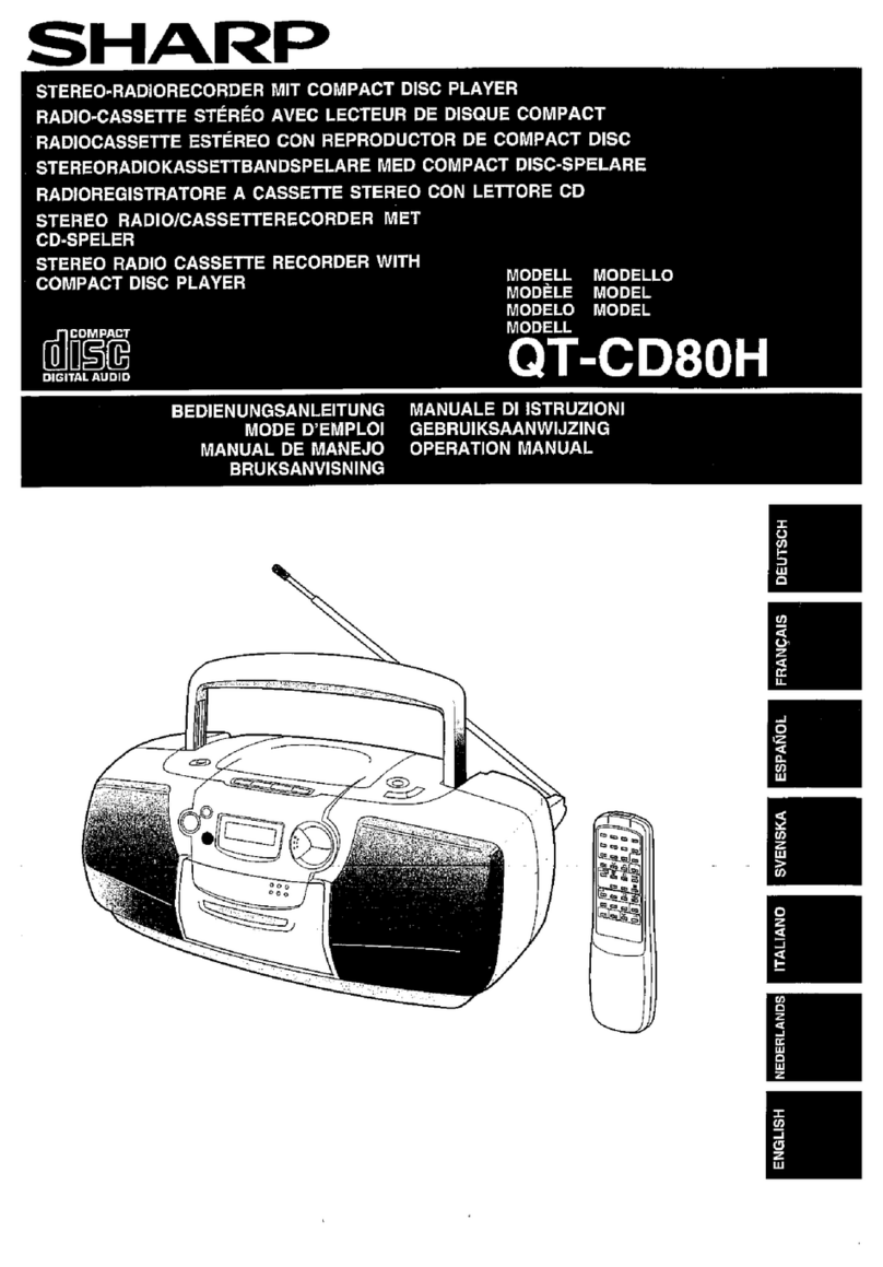 Sharp QT-CD80H Quick start guide