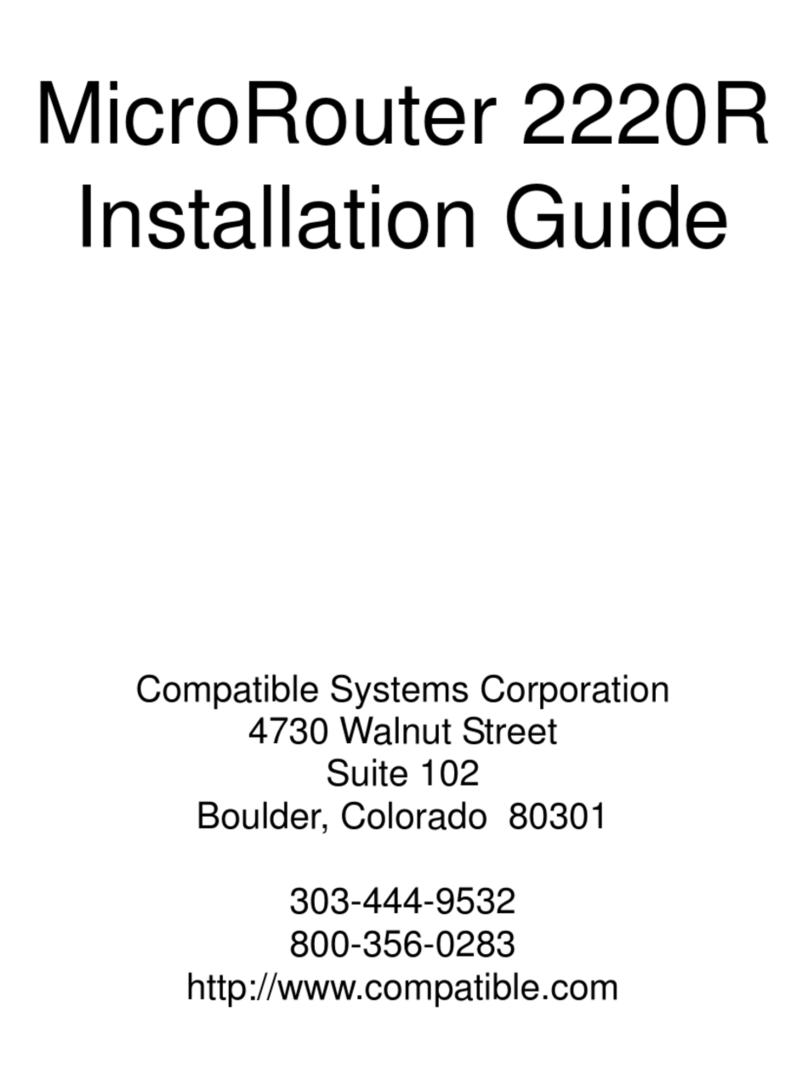 Compatible Systems MicroRouter 2220R User manual Compatible Systems MicroRouter 2220R User manual