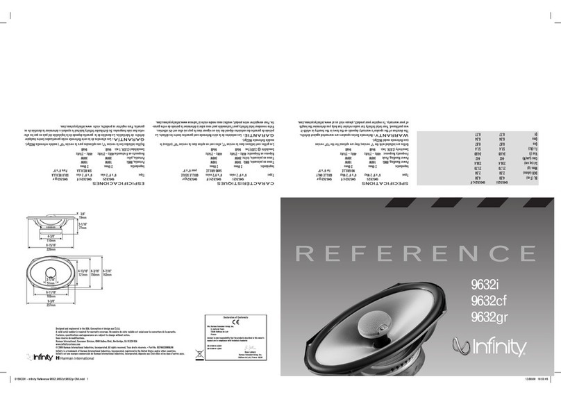 Infinity REFERENCE 9632i User manual