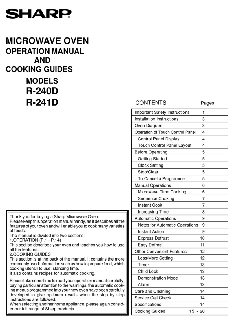 Sharp R-240D Use and care manual