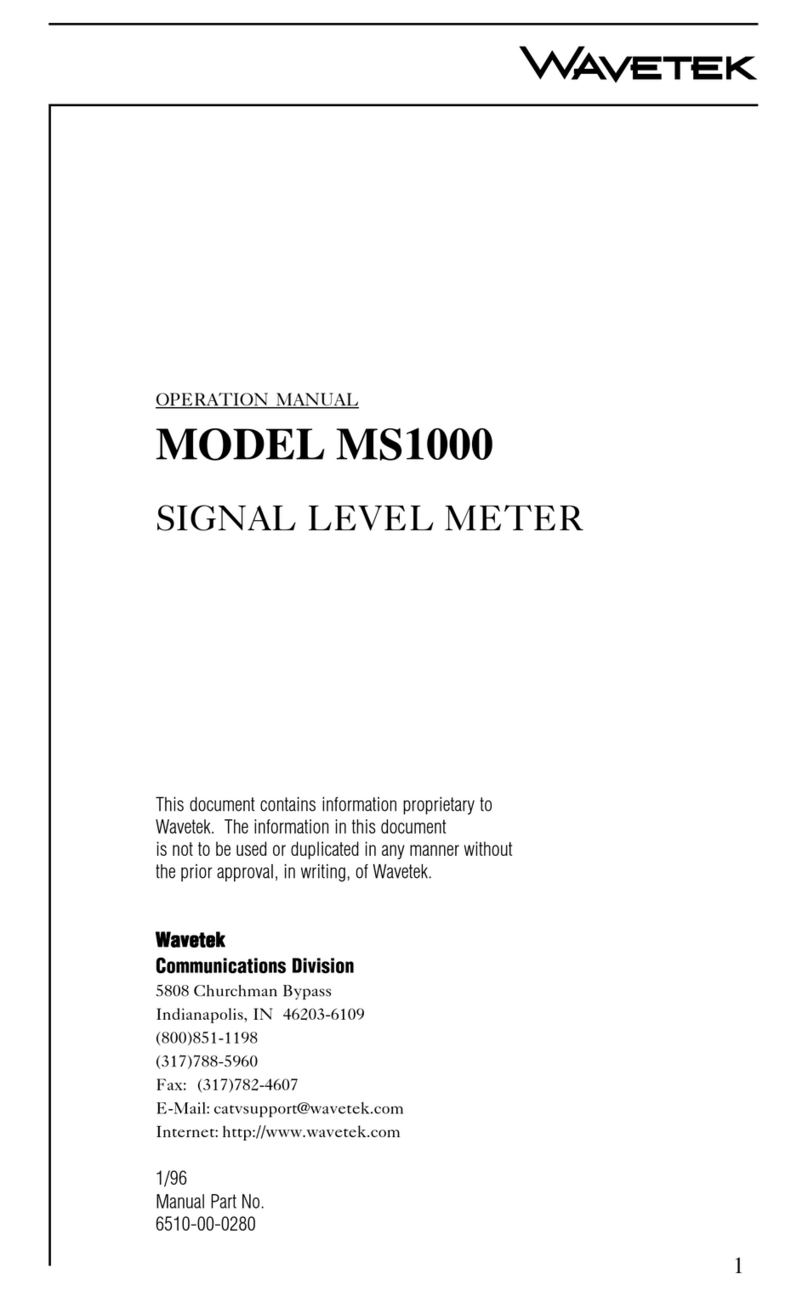 Wavetek MS1000 User manual